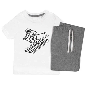 'Downhill Skiing' Kids Nightwear / Pyjama Set (KP047666) - Picture 1 of 10