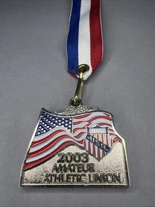 VTG 2003 Amateur Athletic Union United States AAU USA Silver Tone Medal Award - Picture 1 of 4