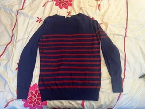 Rapha Striped Lightweight Breton Merino Wool Blend Jumper - Blue/Red - Size S - Picture 1 of 9