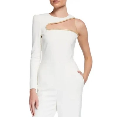 NWT Stella McCartney Lyta One Sleeve Cutout Jumpsuit White Sz 38 - Image 1 of 4