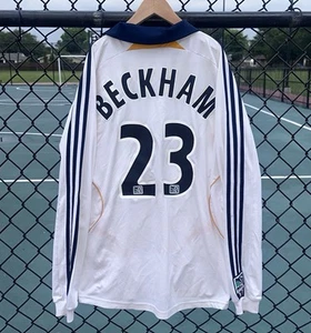 2007 Adidas LA Galaxy David Beckham 23 Long Sleeve Home Jersey - Picture 1 of 8