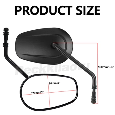 Espejos retrovisores negros de vástago largo para Harley Wide Glide/tren nocturno Foto 1 de 4