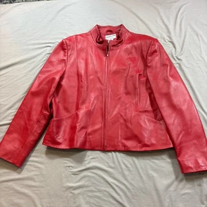 Pendleton 90s Vintage burgundy Leather Blazer Jacket Size XL - Picture 1 of 7