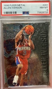 1996-97 Fleer Metal - Allen Iverson #201 Precious Metal (RC). PSA  8  ⚡️ - Picture 1 of 3