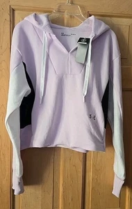 Under Armour Cropped Hoodie Women's Size Large Light Purple Loose Fit NWT - Picture 1 of 4