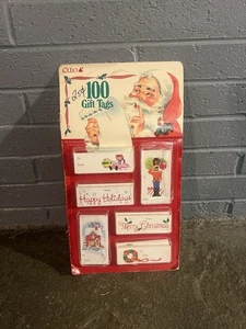 Etiquetas de regalo de Navidad de colección años 70 y 80 Gemco Eureka Cleo 100 etiquetas de regalo- - Imagen 1 de 2