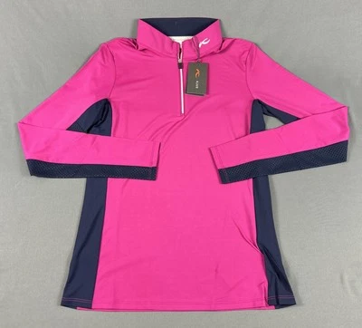 KJUS Womens Golf Pullover Sunshine 1/4 Zip Small 36 Pomegranate NWT MSRP $149 - Image 1 of 4