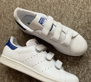 Adidas Stan Smith Reino Unido 8.5 Usado Una Vez Informal Blanco Entrenadores Gimnasio Viaje Vacaciones - Imagen 1 de 8