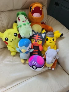 Bundle Of Pokemon Soft Plush Toy Build A Bear Charmander . Detective Pikachu - Picture 1 of 23