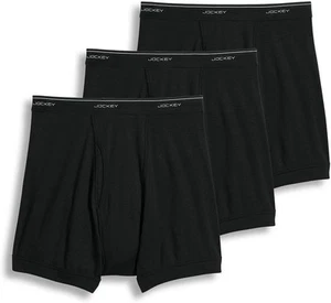 Jockey Men's Underwear Classic 5" Boxer Brief - 3 Pack Medium, Black - Picture 1 of 3
