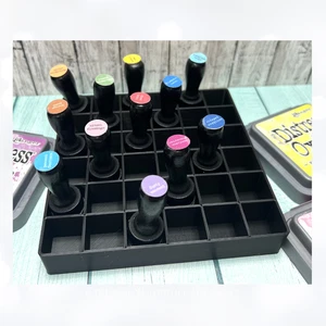 Tim Holtz 3D Printed BLACK INK BLENDING TOOL Organizer Holder MINI SIZE Holds 36 - Picture 1 of 3