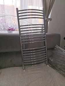 Gloss Chrome Towel Radiator Rail 120x59cm Vertical Bathroom Warmer - Picture 1 of 8