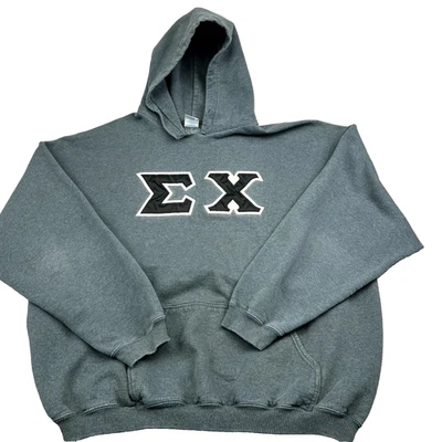 De Colección Sudadera con Capucha Para Hombres 2XL Azul Algodón Forrado Vellón Sigma Chi Fraternidad Letras *Leer* Foto 1 de 4