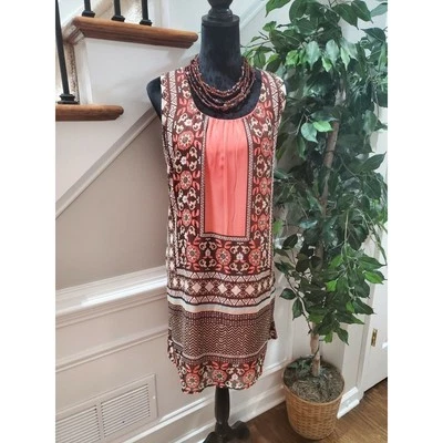 Allison Brittney Womens Polyester Scoop Neck Sleeveless Knee Length Dress Size L - Image 1 of 4