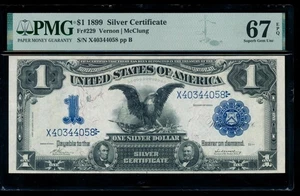 AC Fr 229 1899 $1 Silver Certificate PMG 67 EPQ gem uncirculated - Picture 1 of 2