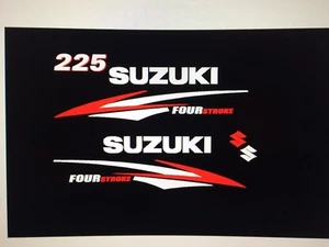 Suzuki 225 hp Four Stroke outboard engine decal sticker reproduction set - Picture 1 of 1