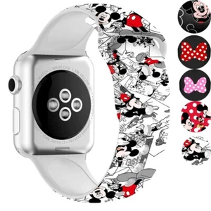 Für Apple Watch 38-45mm Silikon Mickey Minie Band Handgelenkbänder Weicher Sport - Bild 1 von 28