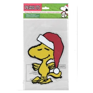 Peanuts Woodstock Christmas Santa Claus Hat Window Cling NIP - Picture 1 of 2