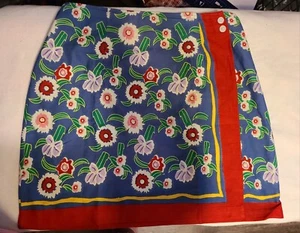 Womens Size large Faux Wrap Dress Church Work Skirt Floral 100% Cotton vintage - Picture 1 of 4