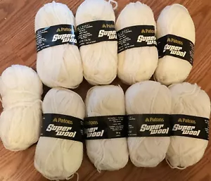 Patons Vintage Super Wool Yarn, 100% Wool, Lot 8 New + 1 Partial Skeins - Picture 1 of 5