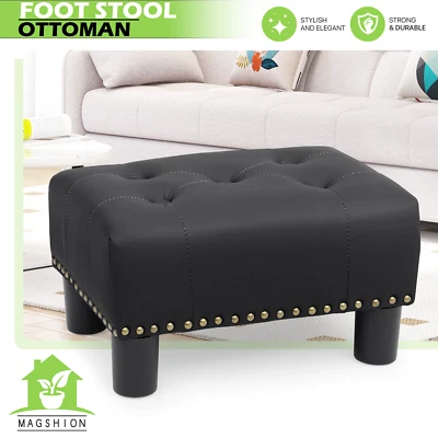 15"Rectangular Ottoman Bench Leather Upholstered Black Tufted Lift Top Footstool - Image 1 of 4