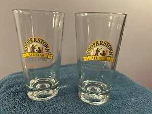 Cooperstown New York 2er Set Biergläser Baseball Einzug auf Unterseite CH7434 - Bild 1 von 7