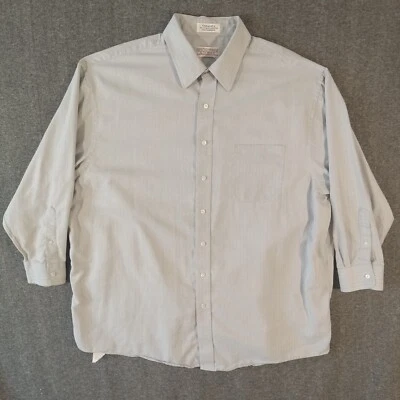 Roundtree & Yorke Vintage Dress Shirt Mens 18 - 34 Long Sleeve Button Up Gray - Image 1 of 4