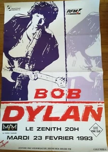 AFFICHE CONCERT - BOB DYLAN 1993 ZENITH PARIS - Imagen 1 de 1