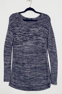 Ellen Tracy Sweater Womens Small Purple Marled Knit Tunic Long Sleeve Boho - Picture 1 of 8