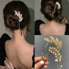 Hairclip U Shape Rhinestone Barrette Feather Tassel Pearl Hairpin Hair Artif-GU