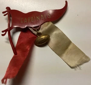 Vintage 1940’s Chicago Cardinals Football Celluloid Pennant Flag Ribbon Pin Back - Picture 1 of 4