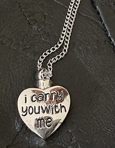 Ashes Urn Necklace Cremation Jewelry Heart Pendant For Ashes Memorial Locket NEW - Picture 1 of 3