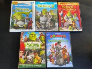 LOF OF 5 GREAT FAMILY FUN CLEAN MOVIES, COLLECTION OF DREAMWORK'S SHREK MOVIES - Picture 1 of 1