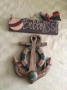 NAUTICAL ANCHOR AND BOBBER WALL HANGINGS / PLAQUES - Picture 1 of 1
