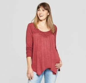 Damen Langarm offene Häkelbluse - Knox Rose - Burgund - XS - Neu mit Etikett - Bild 1 von 1
