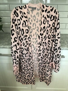 Jessica London 18-20 Open-Front Cardigan Pink & Black Animal Print NWOT - Picture 1 of 12