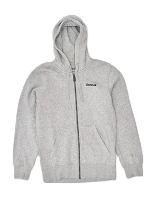 REEBOK Mens Zip Hoodie Sweater XS Grey Cotton KY02 - Image 1 of 3