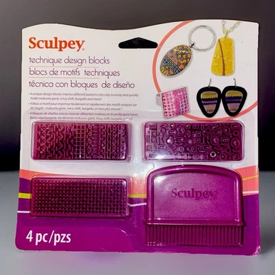 Paquete de 4 bloques de diseño de técnica SCULPEY para Mokume Gane, Bargello y Mica Shift NUEVO Foto 1 de 4