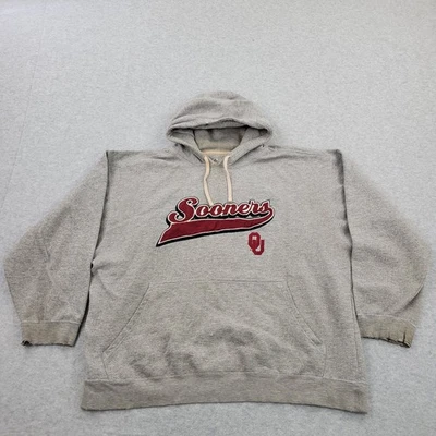 Oklahoma Sooners Sudadera con Capucha Retro Para Hombres 2XL XXL Gris OU Bordado Universitario Foto 1 de 4