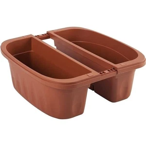 Fioriera Vaso da Balcone Doppia Bama Klunia Color Terracotta cm 40x19,8x18,5h - Foto 1 di 5