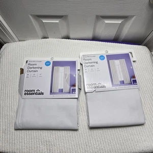 Room Essentials 42"x84" Room Darkening Heathered Window Curtain Panel White (Y - Picture 1 of 11