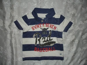 Boys LITTLE 77 Kids by American Eagle Polo SHIRT/TOP Sz 3-6 M NWT Skull/Baseball - Picture 1 of 1