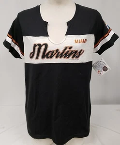 Brand New Womens Genuine Merchandise MLB Miami Marlins Short Sleeve Shirt - Picture 1 of 2