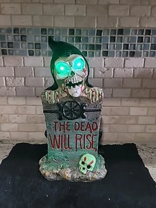 Solar Halloween Decoration Graveyard Tombstone Garden Scary Skeleton Led Rgb  - Picture 1 of 7