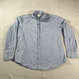 Camicia American Eagle uomo grande blu bottoni diamante stampa all over chiesa ufficio - Foto 1 di 15