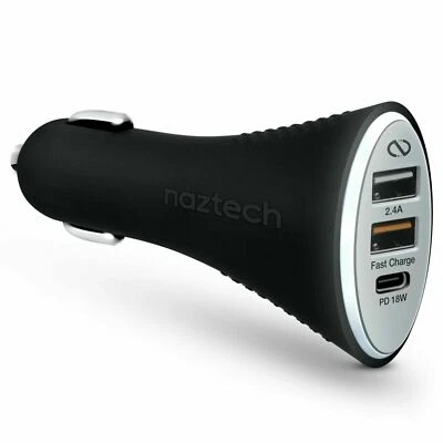 6 件装 Naztech Power T3 Xtreme 车载充电 18W USB-C PD + AFC + 2.4A — 第 1/4 张图片