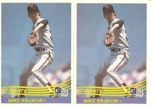 2 CARD 1984 DONRUSS MIKE KRUKOW BASEBALL CARD LOT #509 - Picture 1 of 1