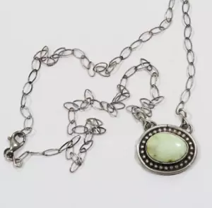 Navajo artist Antionette Largo Palomino variscite sterling silver necklace 925 - Picture 1 of 8