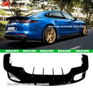 Fits Porsche Panamera 971 Glossy Black Rear Lip Bumper Diffuser Exterior Bodykit - Picture 1 of 5