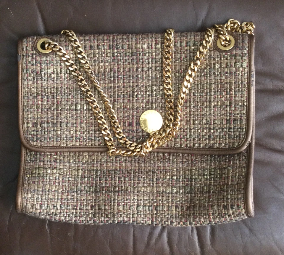 STELLA MCCARTNEY коричневый сплетенный твид Falabella средний клапан наплечная сумка - Изображение 1 из 4